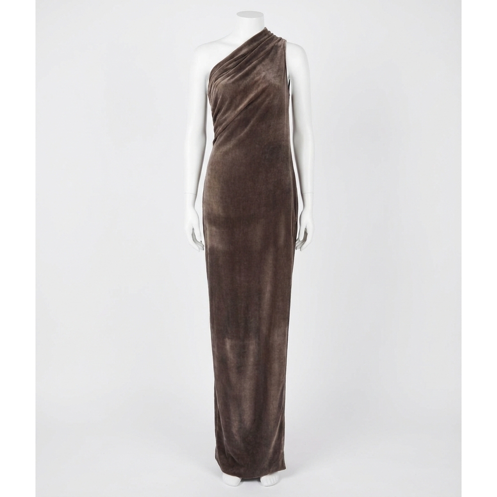 NEW RICK OWENS abito - athena arrowhead gown in darkdust